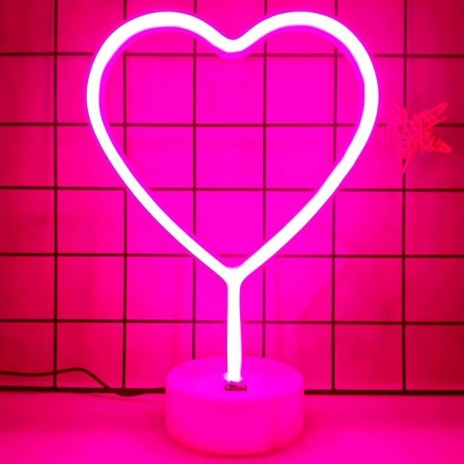 NEON LED DEKORACYJNY SERCE napis OZDOBA multikolor USB/Baterie