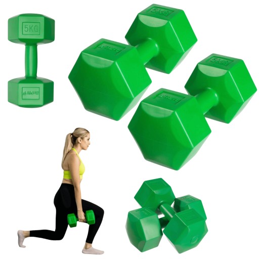 Hantle Ciężarki do Ćwiczeń Fitness Sześciokątne Zestaw 2x 5 kg Pro DrFit