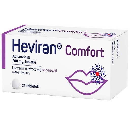Heviran Comfort 200mg 25 Tab Lek Opryszczka