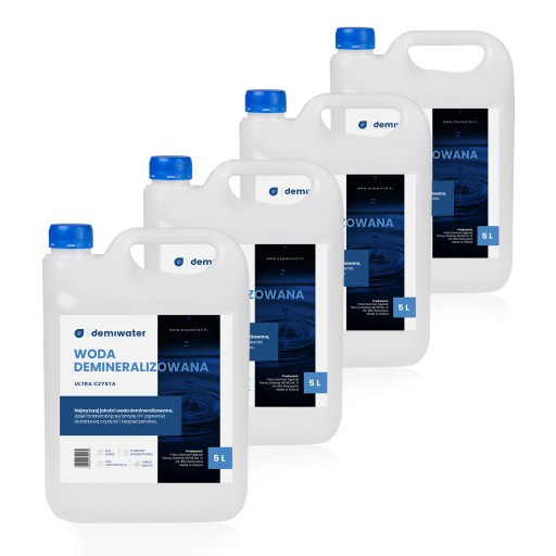ZESTAW DEMIWATER - Woda Demineralizowana 5l x 4szt