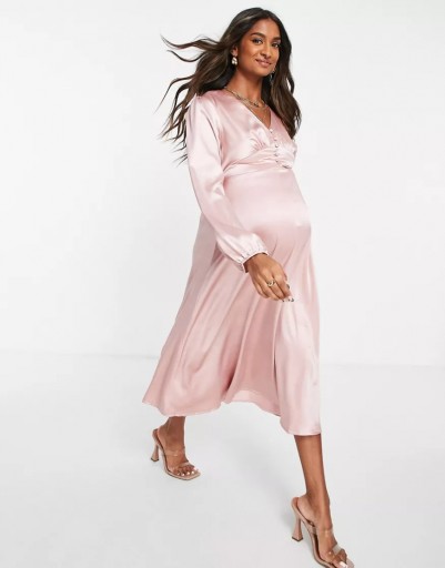 FLOUNCE LONDON MATERNITY SATYNOWA SUKIENKA MIDI XL