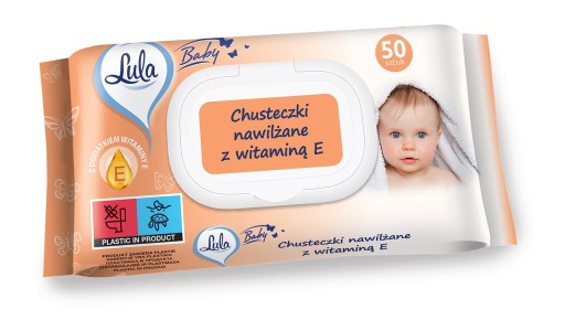 LULA Baby Chusteczki nawilżane dla niemowląt i dzieci - z witaminą E 1op.-5