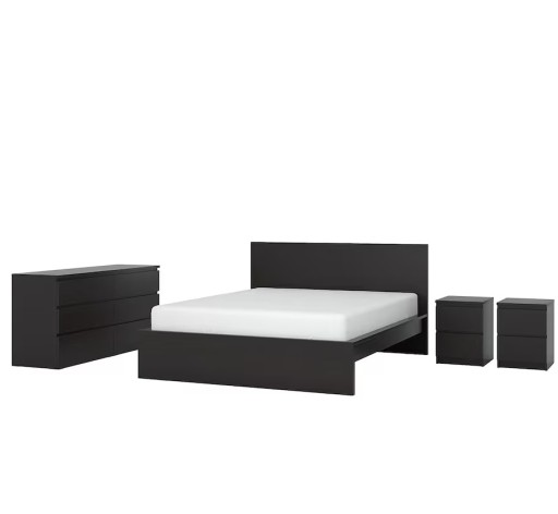 IKEA MALM Zestaw mebli do sypialni 4 szt 160x200cm