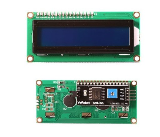 Wyświetlacz LCD 1602 2x16 znaków + wlutowany konwerter i2C HD44780 Arduino