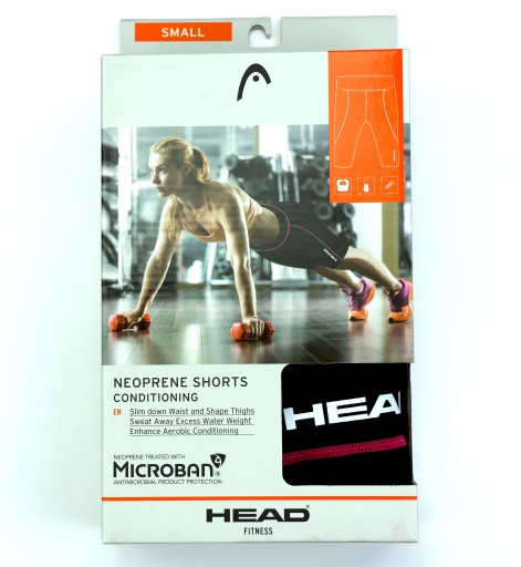 HEAD FITNESS Spodenki damskie SHORTS neoprenowe Siłownia Aerobik r. S róż