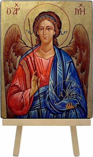 MAJK Ręcznie wykonana ikona religijna ARCHANIOŁ MICHAŁ