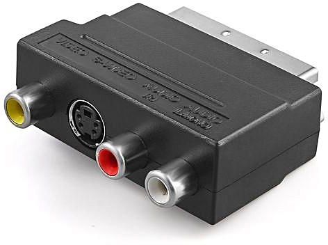 Adapter EURO SCART wt. - 3x Cinch RCA + 1x S-Video CRF