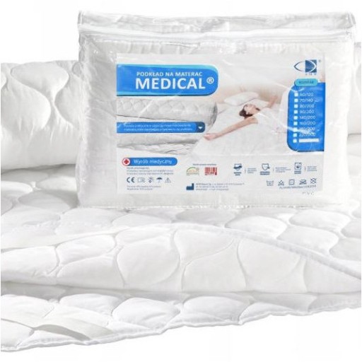 PODKŁAD OCHRANIACZ NA MATERAC MEDICAL 80x160 ANTYALERGICZNY ŁÓŻKO AMW BIAŁY