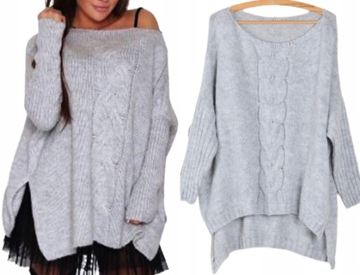 CIEPŁY MIĘKKI SWETER OVERSIZE WARKOCZ 137