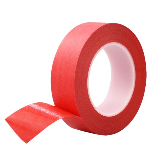 TAŚMA SAMOCHODOWA MASKUJĄCA PLASTIKOWA CZERWONA KLEJ PAPIEROWA DUCT