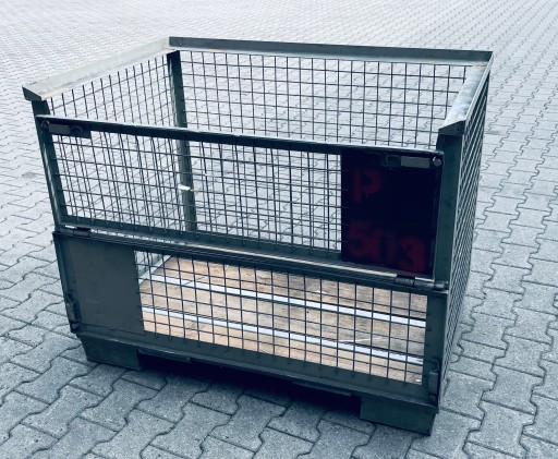 kosz pojemnik metalowy druciany Gitterbox szary
