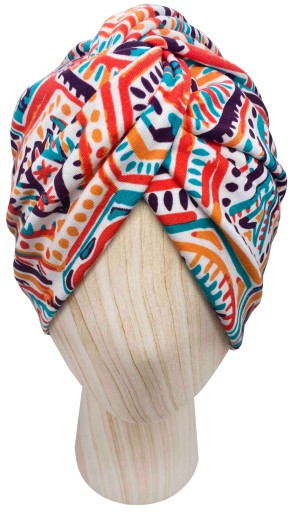 Czapka Turban Twist bawełniany Jersey Mozaika