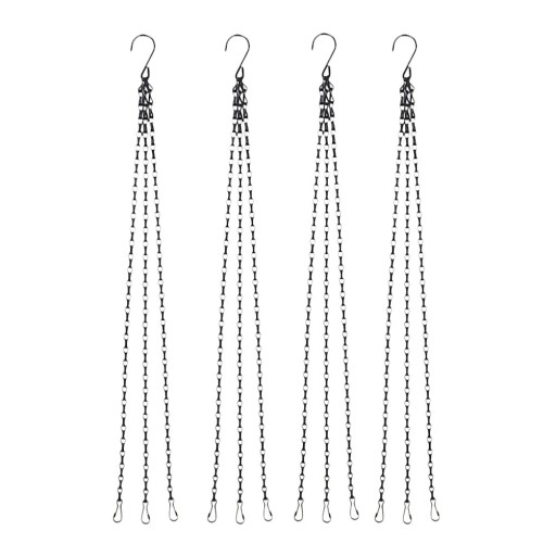 Flower Pot Chain Black Planters Hanging 4 Pcs