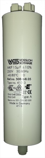 Kondensator rozruchowy 15uF 250V