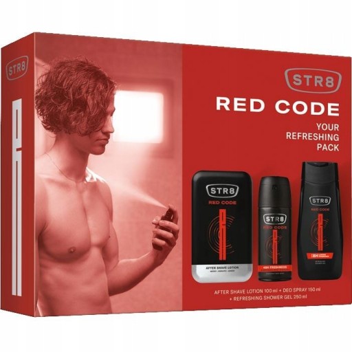 STR8 Red Code zestaw As 50 ml + Deo 150 ml + żel 250 ml