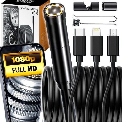 Endoskop Kamera Inspekcyjna do Telefonu Android Aplikacja LED USB Typ-C 2M