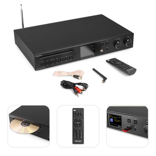 Internetowe radio FM DAB+ CD BT USB pilot domowe