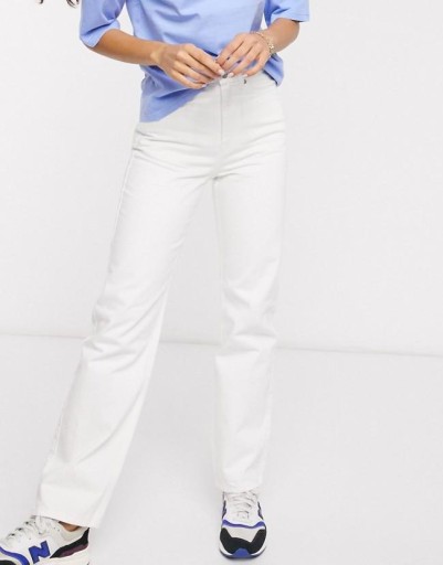 D1H040 WEEKDAY__Y06 BIAŁE SPODNIE JEANS__L