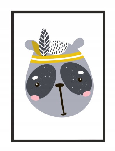 OBRAZ PLAKAT W RAMIE A4 cm Miś PD262