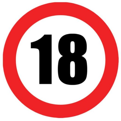 TALERZYKI znak zakazu 18 urodzinowe PAPIER 6 szt