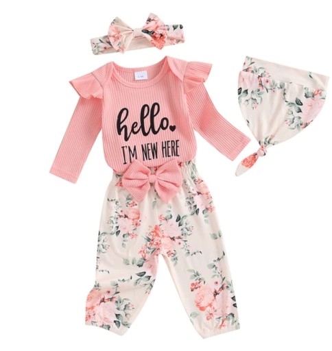 Komplet dres dla dziewczynki bluza spodenki legginsy kwiaty 62 68 74