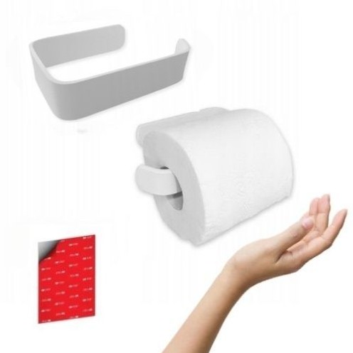 UCHWYT NA PAPIER TOALETOWY BEZ WIERCENIA BIAŁY