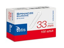 Spinacze biurowe Tetis 33mm 100 sztuk