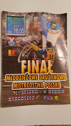 MDMP 14-9-2001 UNIA LESZNO RYBNIK BYDGOSZCZ PIŁA PROGRAM ŻUŻLOWY WYPEŁNIONY