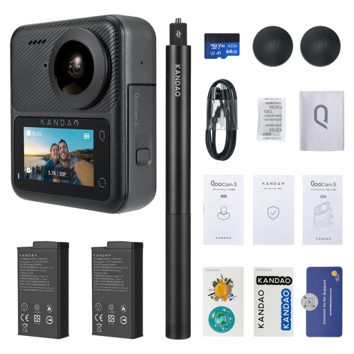 Kamera sportowa Kandao QooCam 3 CMOS 360 4K UHD Travel Combo