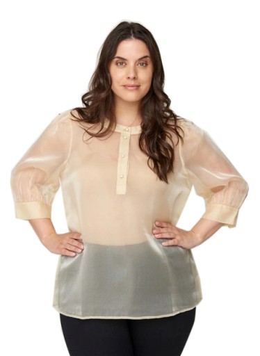 ZZ3 ZIZZI LEKKA KREMOWA BLUZKA ORGANZA 42 44