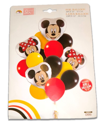 ZESTAW BALONÓW 16SZT MYSZKA MIKI MINNIE MICKEY MIX KOLORÓW