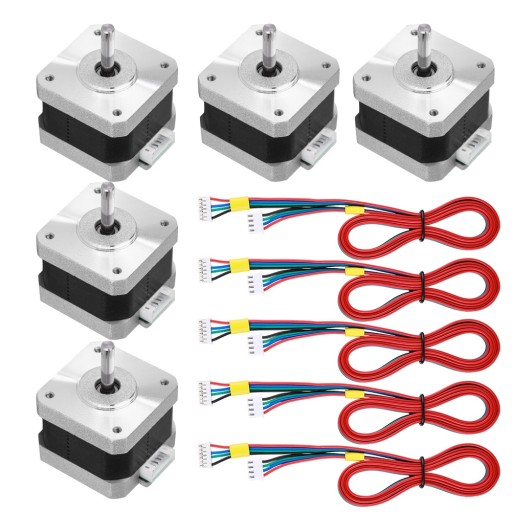 5pcs 1.2a high torque 1.8° 42 two phase 4 wire stepper motor for 3d printer