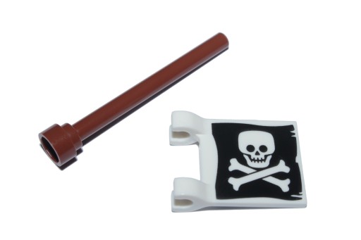 LEGO PIRATES FLAGA 2x2 PIRACKA + MASZT brązowy RB, NOWE