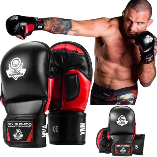 BUSHIDO RĘKAWICE DO MMA SPARINGOWE TRENINGOWE USZTYWNIENIE DBX ARM-2011