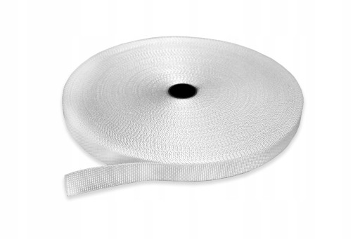 TAŚMA NOŚNA PARCIANA 30mm - 50mb BIAŁA WZÓR 4