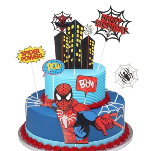 Topper SPIDERMAN 7szt na tort URODZINOWY