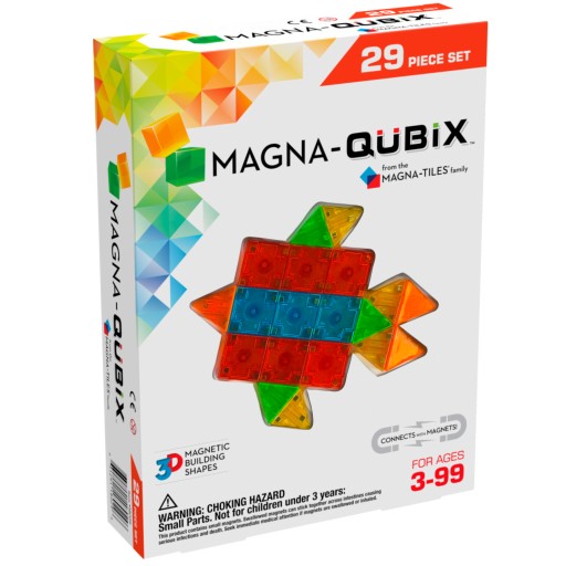 29 el. klocki magnetyczne kostki Qubix Magna Tiles