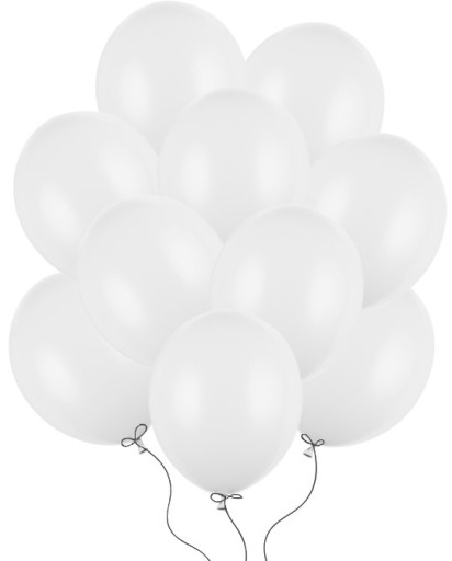 BALONY BIAŁE PASTELOWE NA ŚLUB WESELE KOMUNIA DUŻE DO GIRLAND 30 CM 100 SZT