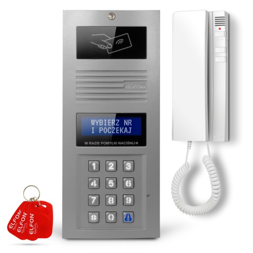 Domofon z SZYFRATOREM Furtka i Brama RFID 2-przew