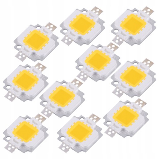 10 SZT CIEPŁY BIAŁY CHIP LED WYSOKIEJ MOCY 10W 10V