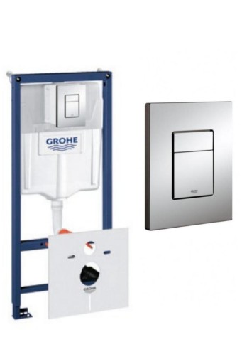 STELAŻ WC GROHE RAPID SOLIDO 4W1 PRZYCISK CHROM