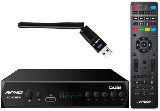 DVB-T2 TUNER HD202 HEVC DEKODER HD H.265/HEVC WIFI