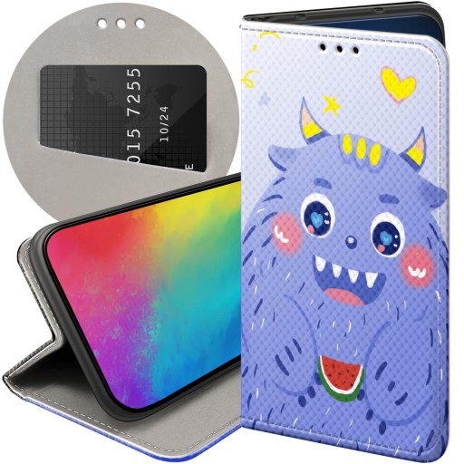 ETUI Z KLAPKĄ DO SAMSUNG GALAXY M52 5G WZORY POTWORY POTWÓR MONSTER FUTERAŁ