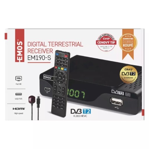 TUNER DVB-T2 EMOS EM190-S H.265