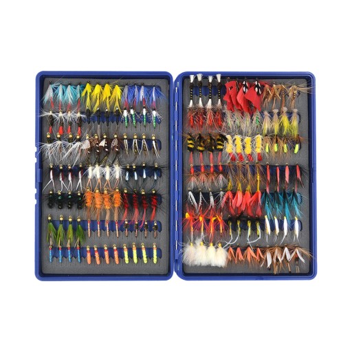 Fly Fishing Flies with Storage Box Hand Tied Mixed