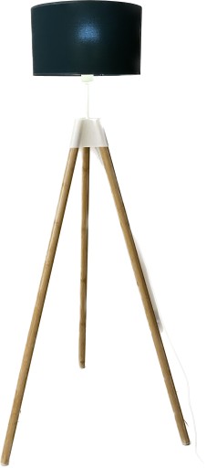 LAMPA PODŁOGOWA LOFT BOHO DREWNO ZŁOTO ZIELEŃ