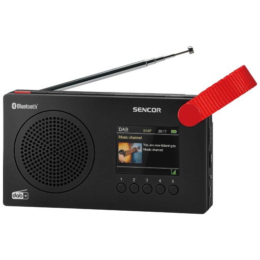Małe radio cyfrowe analogowe przenośne 2000mAh DAB+ FM Sencor SRD 7757B