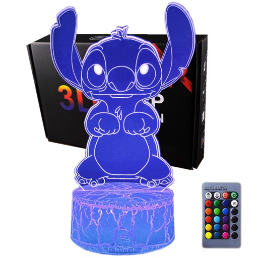 Lampka 3D nocna led usb + pilot Lilo i Stitch