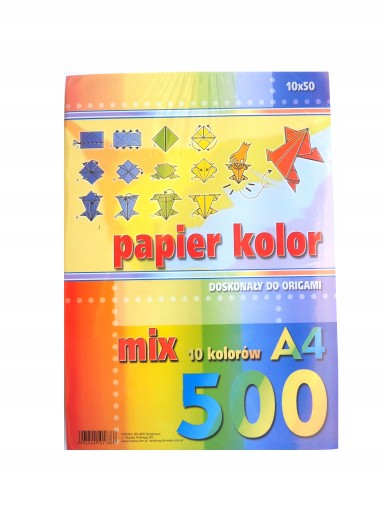 KOLOROWY PAPIER DO DRUKARKI PAPIER KSERO ORIGAMI