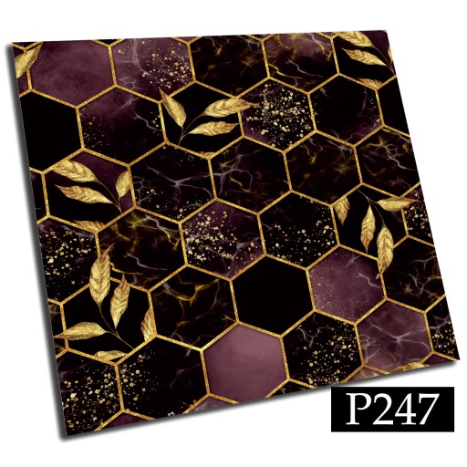 Panele PCV samoprzylepne 25cm Liść Heksagon Róż